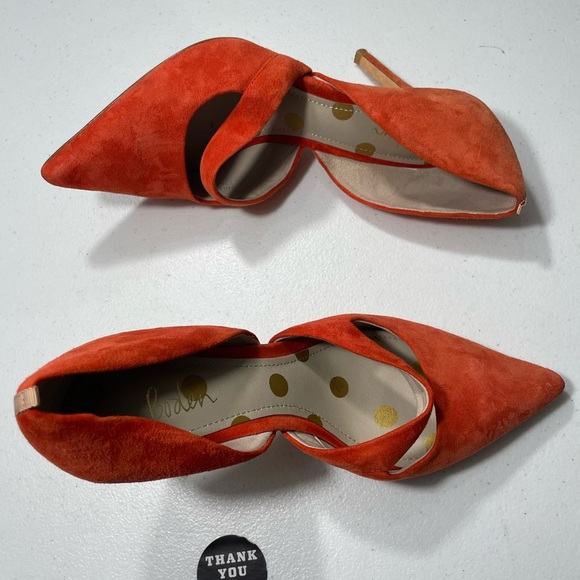 Womens Boden Vibrant Red Heels Size (38) 7 SB-AG - Picture 6 of 9